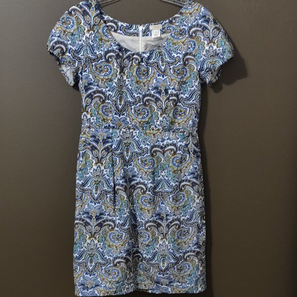 J. Crew Peacock Paisley Delores Dress Silk Blend SIZE 6 - Picture 3 of 7